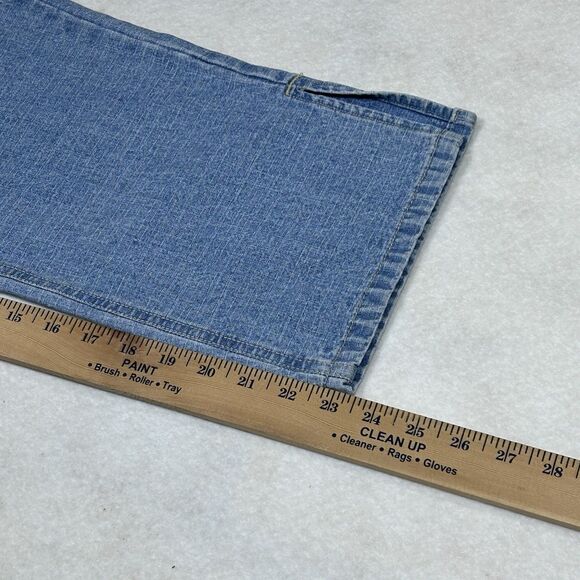 VTG Bill Blass Women’s 14 Capri Jeans Cotton Light Wash High Rise Slit Hem - Picture 10 of 16